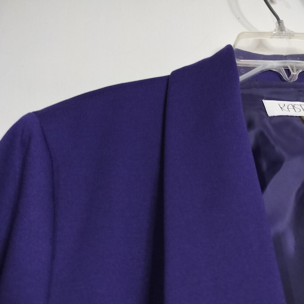 5027) Kasper Plus Purple Open Front Long Lapel Lined Career Office Blazer 20W - Picture 6 of 12